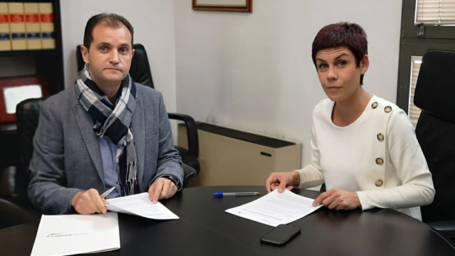 Juan Jaime Ferrer, gerente de Sermubeniel y M&ordf; Carmen Morales, alcaldesa de Beniel