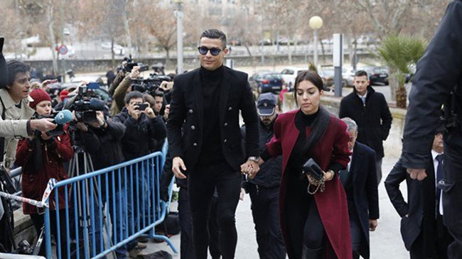 Cristiano Ronaldo, a su llegada a la Audiencia Provincial de Madrid