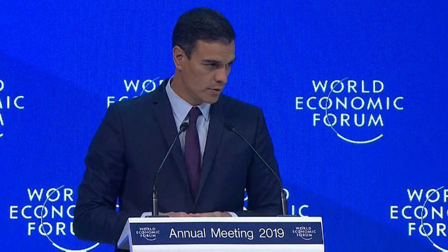 Pedro S&aacute;nchez en el Foro Econ&oacute;mico de Davos