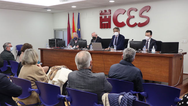 El consejero de Econom&iacute;a y Hacienda, Luis Alberto Mar&iacute;n, ante el pleno del Consejo Econ&oacute;mico y Social