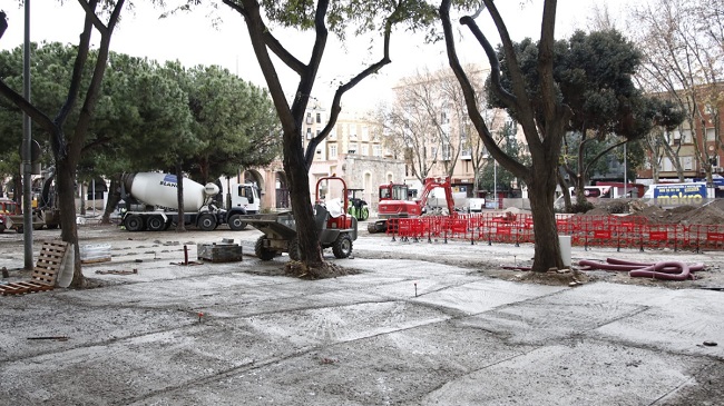 Obras en la plaza Juan XXII de Cartagena