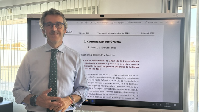 Luis Alberto Marín, consejero de Economía de la Región de Murcia. Luis Alberto Marín, consejero de Economía de la Región de Murcia.