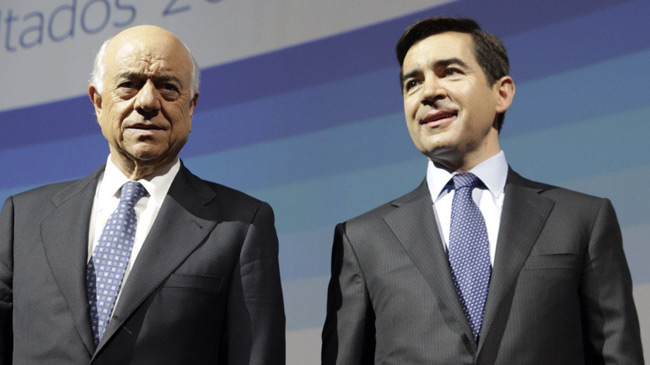 Francisco Gonz&aacute;lez y su sucesor al frente del BBVA, Carlos Torres Vila