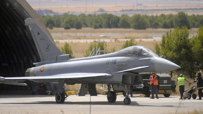 Eurofighter del Ala 14 de la base a&eacute;rea de Los Llanos