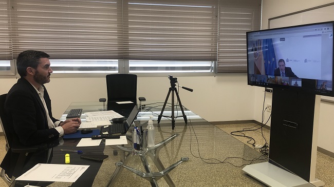 El consejero Antonio Luengo durante su intervenci&oacute;n en la reuni&oacute;n telem&aacute;tica del Consejo Consultivo presidida por el ministro Luis Planas