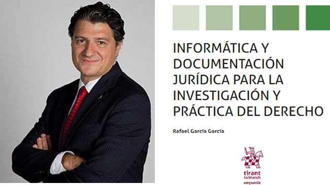 El profesor Rafael Garc&iacute;a Garc&iacute;a y la portada del libro
