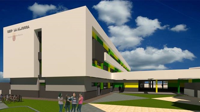 Recreación del futuro colegio de La Aljorra Recreación del futuro colegio de La Aljorra