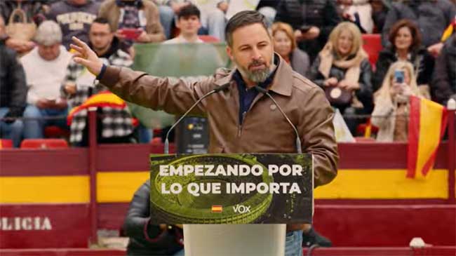 Santiago Abascal, en la plaza de toros de Murcia