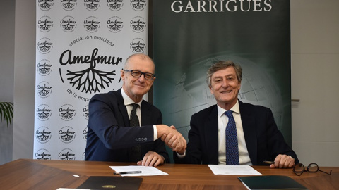 Vicente Lloret, socio-director de la oficina de Garrigues en Murcia, y&nbsp;Jos&eacute; Mar&iacute;a Tortosa, presidente de Amefmur