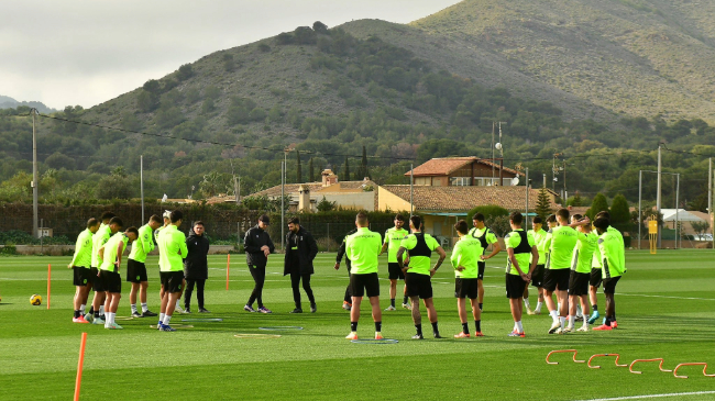 Imagen de los albinegros en uno de sus &uacute;ltimos entrenamientos - FC Cartagena
