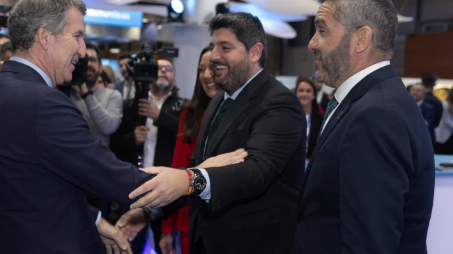 Alberto Núñez Feijóo junto a Fernando López Miras (Eduardo Parra). Alberto Núñez Feijóo junto a Fernando López Miras (Eduardo Parra).