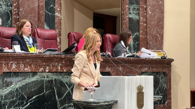 La consejera de Empresa, Empleo y Econom&iacute;a Social, Marisa L&oacute;pez Arag&oacute;n, durante su comparecencia en la Asamblea Regional.