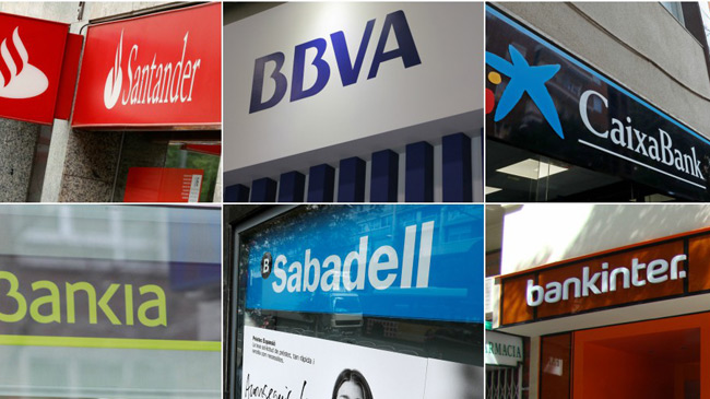 Seis grandes bancos españoles. Seis grandes bancos españoles.