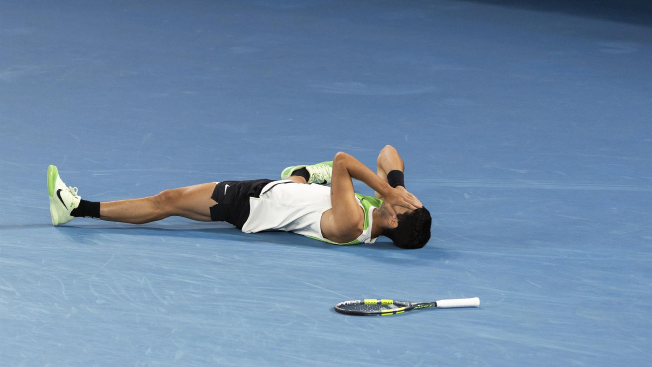 Alcaraz tras su victoria en el Open de Australia. Alcaraz tras su victoria en el Open de Australia.
