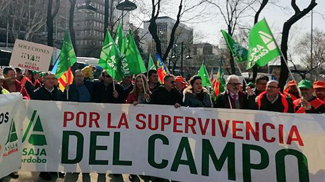Los citricultores se manifestaron el pasado 19 de febrero en Madrid