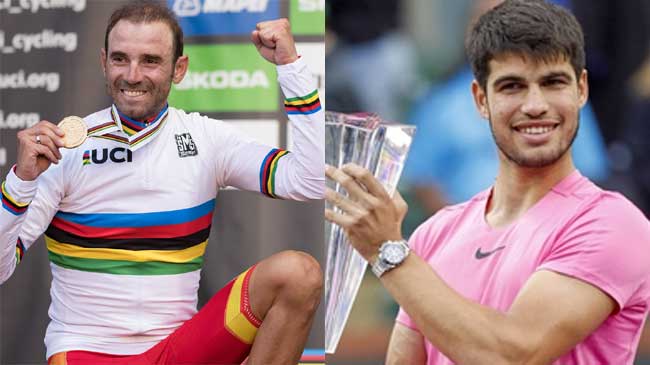 Alejandro Valverde y Carlos Alcaraz