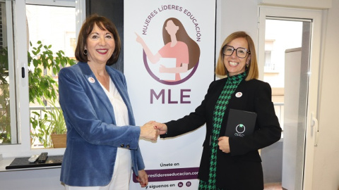 Ana Mar&iacute;a Farr&eacute;, presidenta de Mujeres L&iacute;deres en Educaci&oacute;n y Ainhoa Marcos, VP Education Spain y Global K12 de ODILO