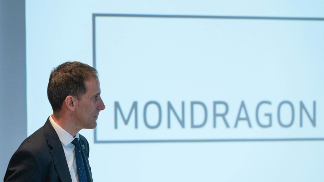 El presidente de Mondragon, Pello Rodríguez, durante un desayuno informativo (David de Haro). El presidente de Mondragon, Pello Rodríguez, durante un desayuno informativo (David de Haro).