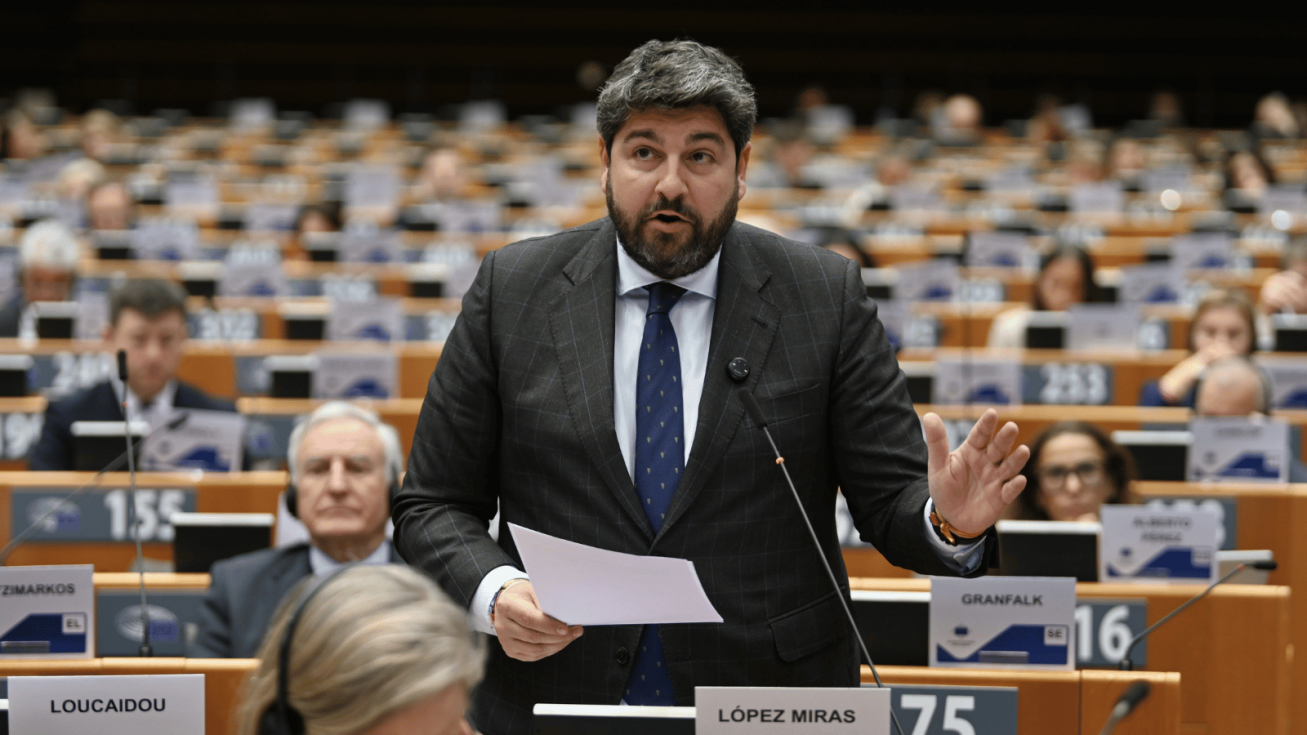El presidente del Gobierno regional, Fernando López Miras, durante su intervención en el Pleno del Comité de las Regiones - CARM El presidente del Gobierno regional, Fernando López Miras, durante su intervención en el Pleno del Comité de las Regiones - CARM