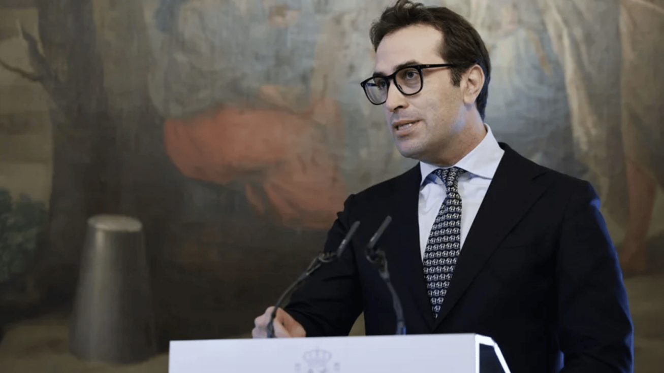 El nuevo vicepresidente primero del Gobierno, Carlos Cuerpo, durante el acto de traspaso de carteras el pasado viernes en Madrid. EFE/Mariscal