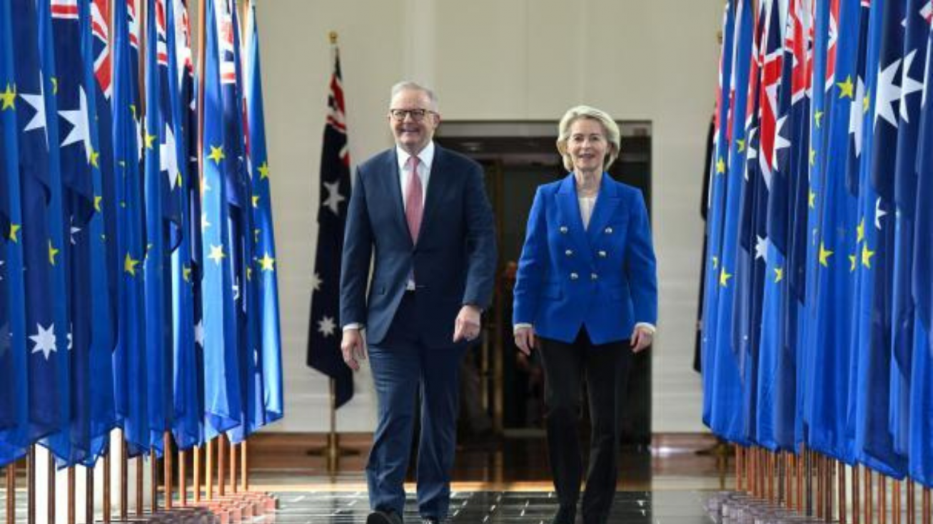 Anthony Albanese, primer ministro de Australia, y la presidenta de la Comisi&oacute;n Europea, Ursula von der Leyen.