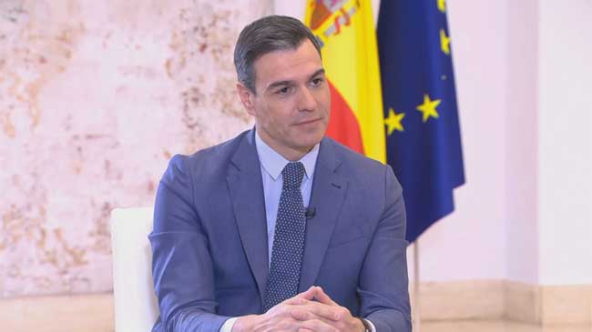 Pedro S&aacute;nchez, durante la entrevista en Antena 3