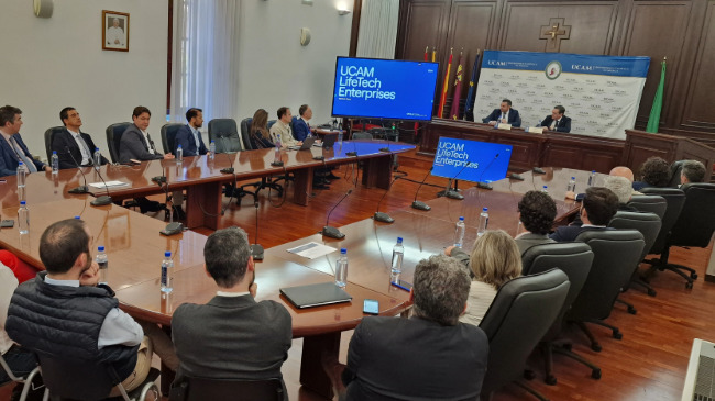 Imagen de la presentaci&oacute;n de UCAM LifeTech Enterprises, en la Universidad Cat&oacute;lica