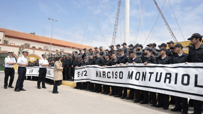 La ministra de Defensa, Margarita Robles, en su visita al Arsenal Militar de Cartagena