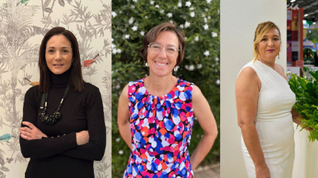 De izq. a dcha.: Carolina Marhuenda, CEO de Agrícola Marvic; Joséphine Cuadras, CEO de Cuadraspania y María Dolores Silvente, gerente de Campolor De izq. a dcha.: Carolina Marhuenda, CEO de Agrícola Marvic; Joséphine Cuadras, CEO de Cuadraspania y María Dolores Silvente, gerente de Campolor