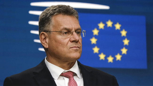 Archivo - El comisario de Comercio, Maros Sefcovic, en una rueda de prensa en Bruselas. - ALEXANDROS MICHAILIDIS /EUROPEAN UNION - Archivo Archivo - El comisario de Comercio, Maros Sefcovic, en una rueda de prensa en Bruselas. - ALEXANDROS MICHAILIDIS /EUROPEAN UNION - Archivo