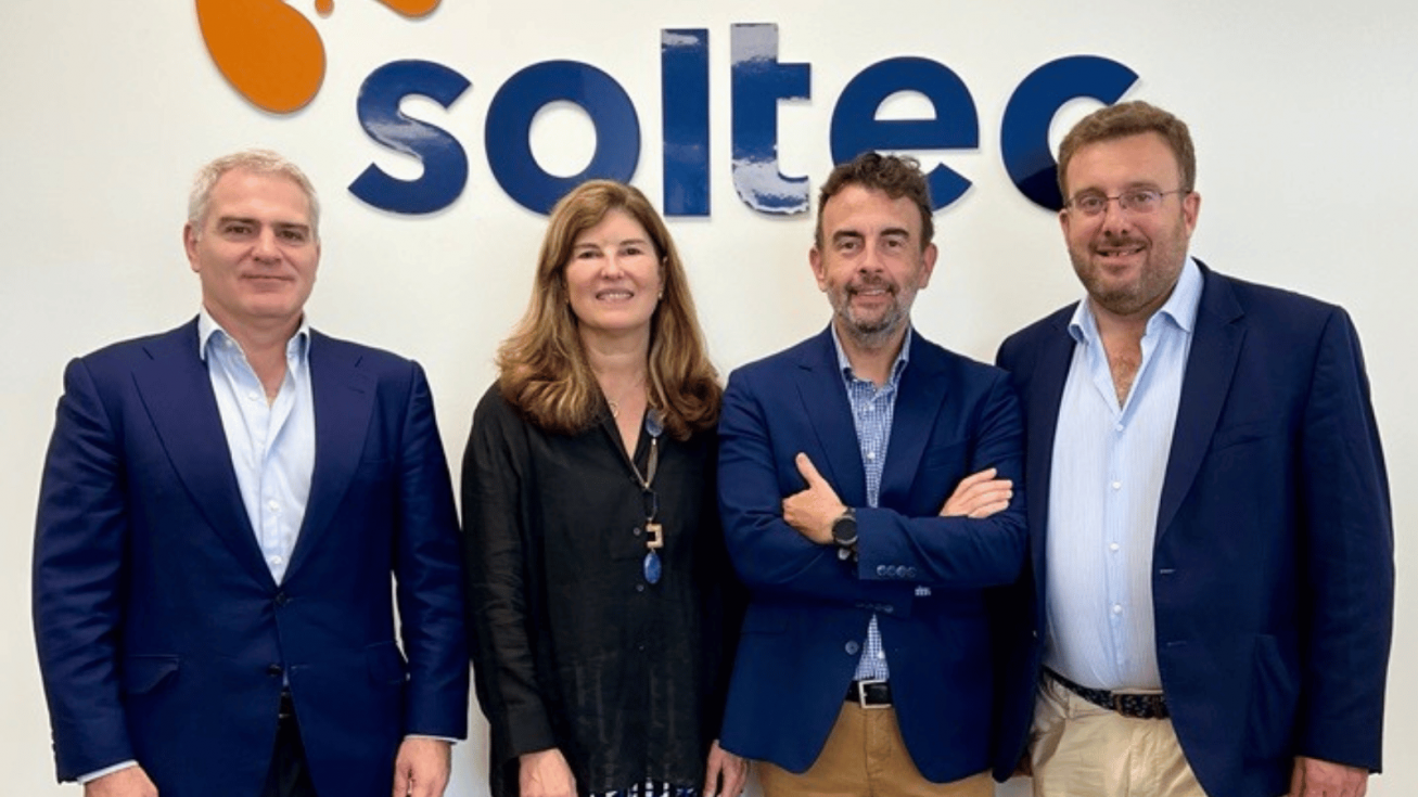 Mariano Berges,CEO; Alma Miller, vicepresidenta ejecutiva de Alianzas Estrat&eacute;gicas; Alejandro Moreno, presidente de Norteam&eacute;rica y Mikel de Irala, COO de Soltec