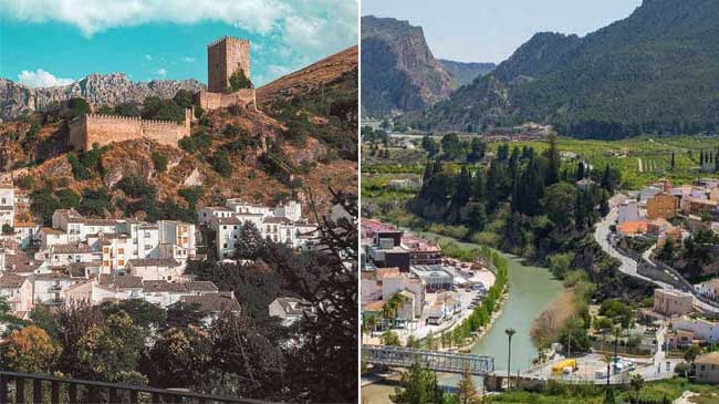 Im&aacute;genes del castillo de Cazorla (izquierda) y del paso del Segura por Blanca