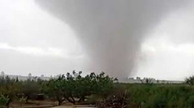 Imagen del tornado tomada desde Pliego