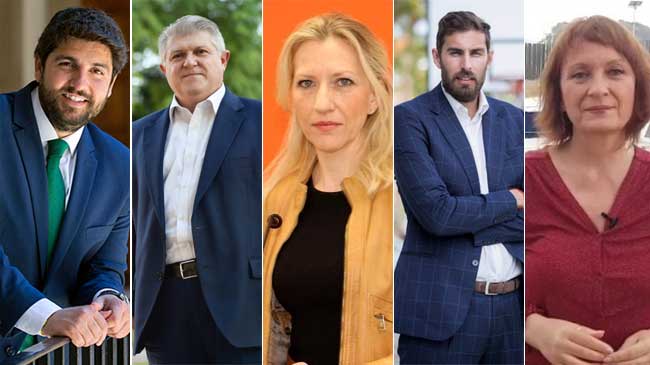L&oacute;pez Miras, Pepe V&eacute;lez, Mar&iacute;a Jos&eacute; Ros, Jos&eacute; &Aacute;ngel Antelo y Mar&iacute;a Mar&iacute;n