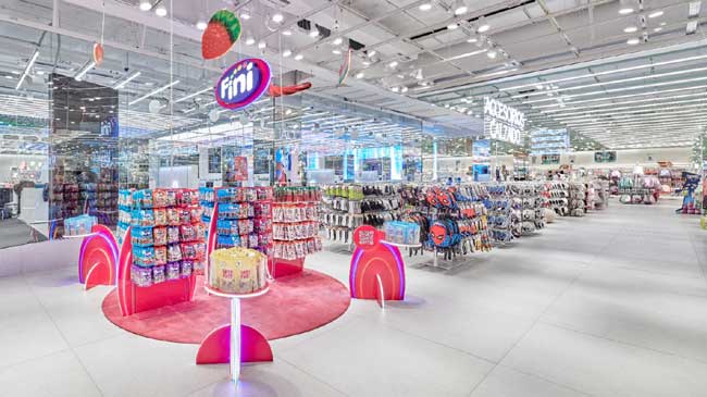 Expositor de Fini en una tienda Lefties