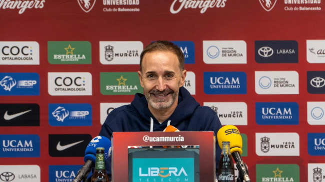 Sito Alonso durante la rueda de prensa previa al partido contra Baxi Manresa.