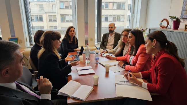 La consejera Sara Rubira en la reuni&oacute;n con representantes de la Direcci&oacute;n General de Agricultura y Desarrollo Rural de la Uni&oacute;n Europea.