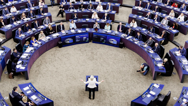 Ursula Von der Leyen en el hemiciclo del Parlamento Europeo en Estrasburgo - (Foto de Roberto Monaldo / LaPresse). - Roberto Monaldo / Zuma Press / ContactoPhoto Ursula Von der Leyen en el hemiciclo del Parlamento Europeo en Estrasburgo - (Foto de Roberto Monaldo / LaPresse). - Roberto Monaldo / Zuma Press / ContactoPhoto