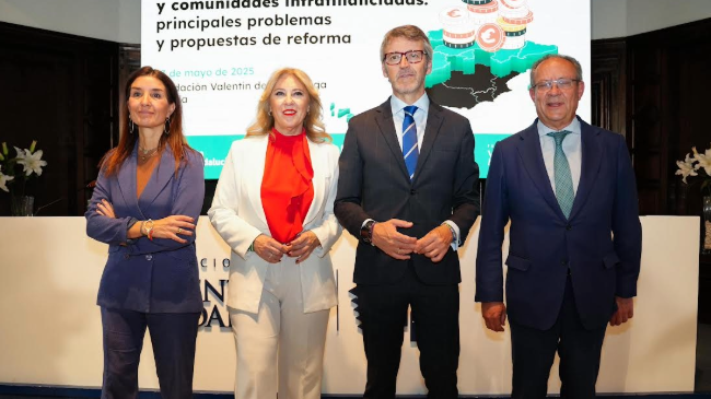 Los consejeros de Hacienda de la Comunidad Valenciana, Ruth Merino; Andaluc&iacute;a, Carolina Espa&ntilde;a; Regi&oacute;n de Murcia, Luis Alberto Mar&iacute;n, y Castilla-La Mancha, Juan Alfonso Ruiz.