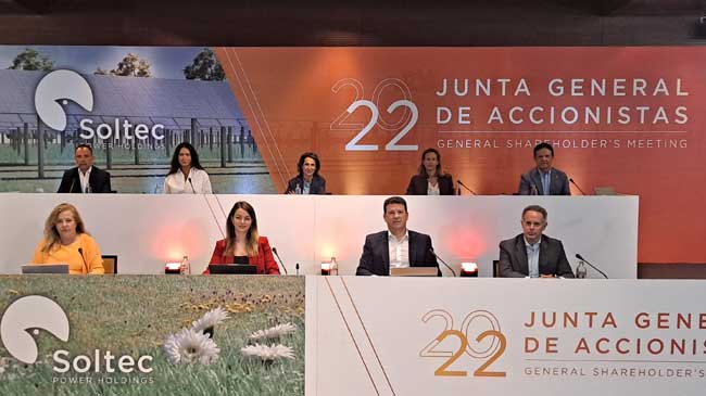 Mesa de presidencia de la Junta General de Accionistas