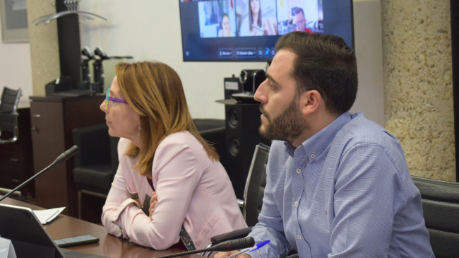Bel&eacute;n L&oacute;pez Cambronero durante la reuni&oacute;n