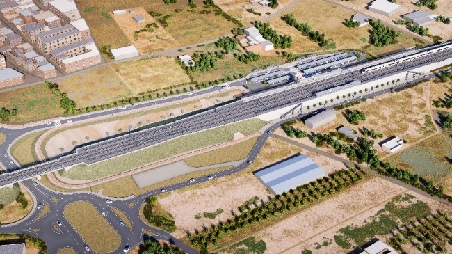 Recreaci&oacute;n de la futura nueva estaci&oacute;n de Totana