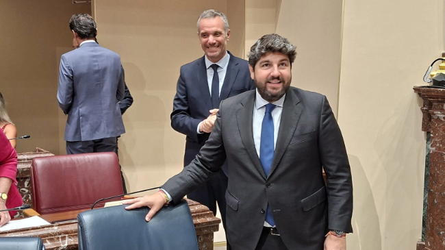 Joaquín Segado durante la segunda sesión del debate del Estado de la Región. Joaquín Segado durante la segunda sesión del debate del Estado de la Región.