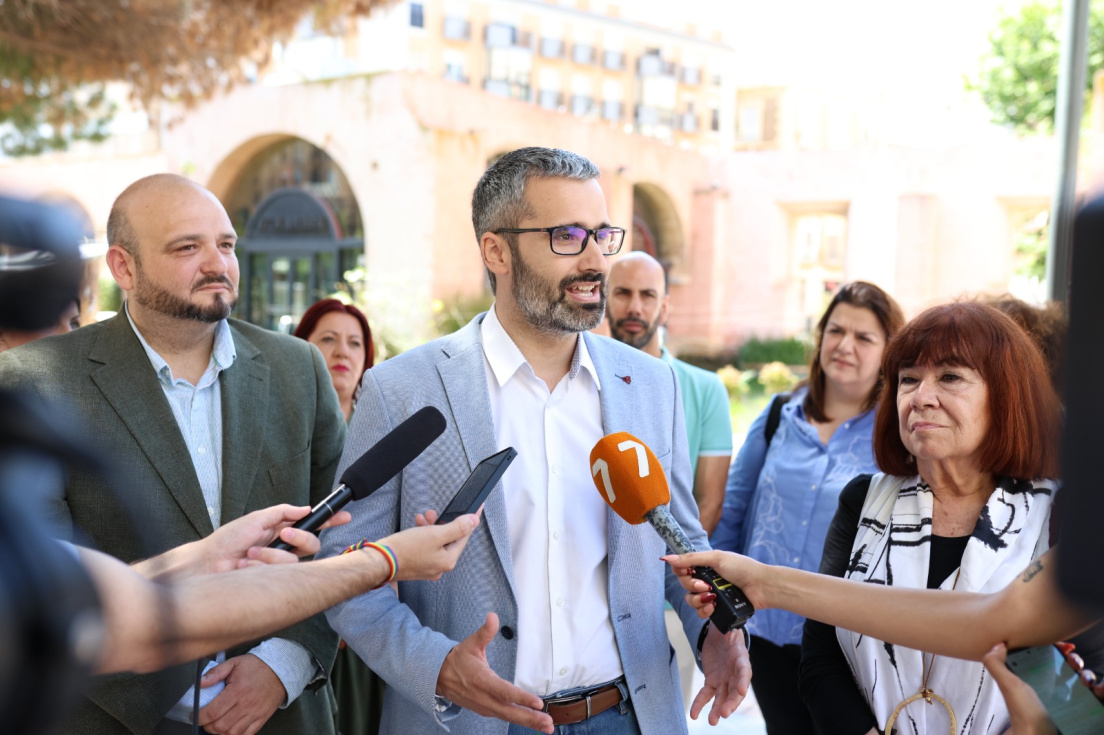 Francisco Lucas, Cristina Narbona y Manuel Torres previo a la primera reuni&oacute;n de la nueva Comisi&oacute;n Ejecutiva Municipal del PSOE de Cartagena.