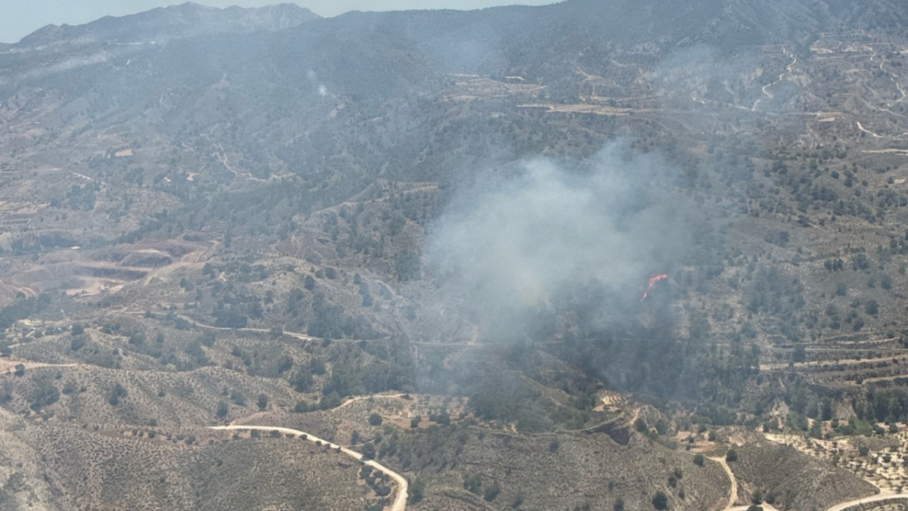 Un incendio forestal obliga a movilizar al operativo Infomur en la sierra de Abanilla