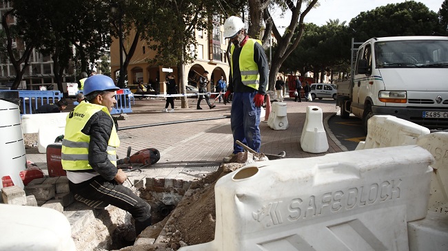 Imagen de archivo de unas obras en el centro de Cartagena