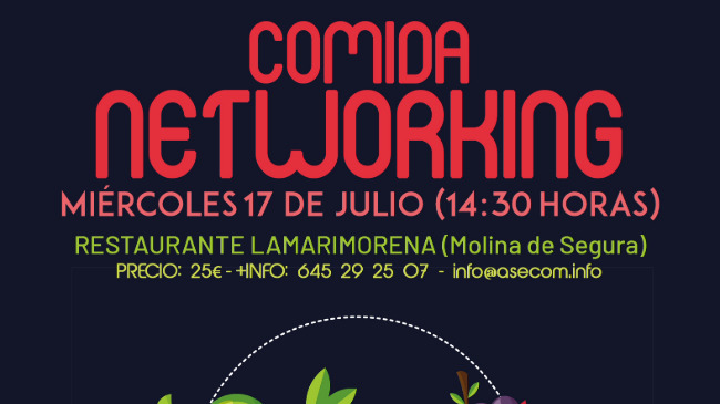Cartel publicitario de la Comida Networking de ASECOM