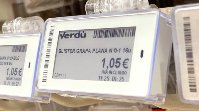 Nueva etiqueta digital de la ferreter&iacute;a Verd&uacute;