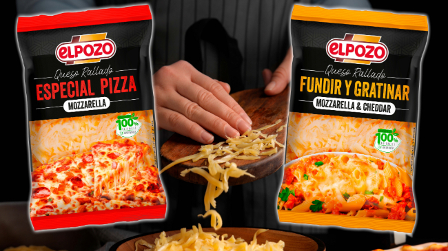 Imagen promocional de los nuevos quesos rallados de ElPozo Imagen promocional de los nuevos quesos rallados de ElPozo