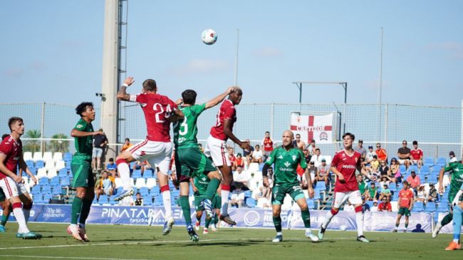Imagen del partido de hoy disputado entre el Real Murcia y Albacete en el Pinatar Arena | Foto: Real Murcia